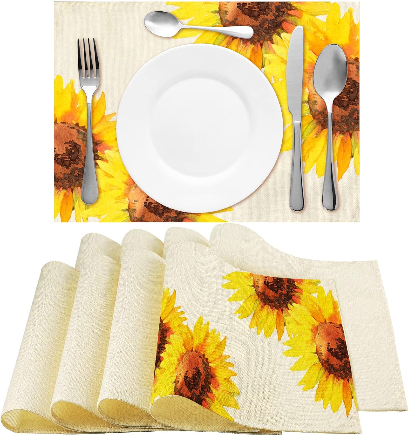 Tegeme Sublimation Blank Placemats Mats White Burlap