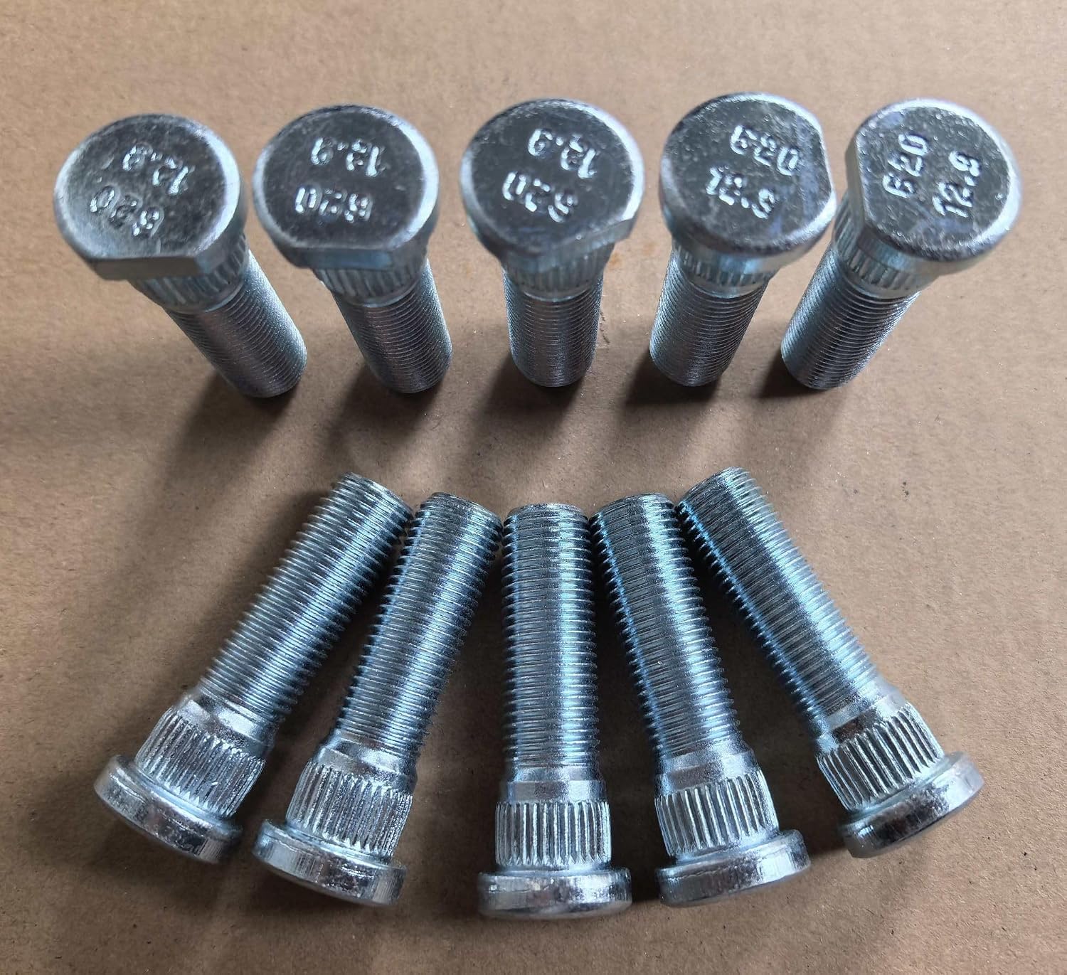 10PCS M14-1.50 Serrated Wheel Stud Bolts 610-620 15.83mm Knurl, 50.4mm UHL Length Replacement for 2015-2024 Ford Mustang Edge, 19-23 Lincoln Nautilus, 17-20 MKZ MKX