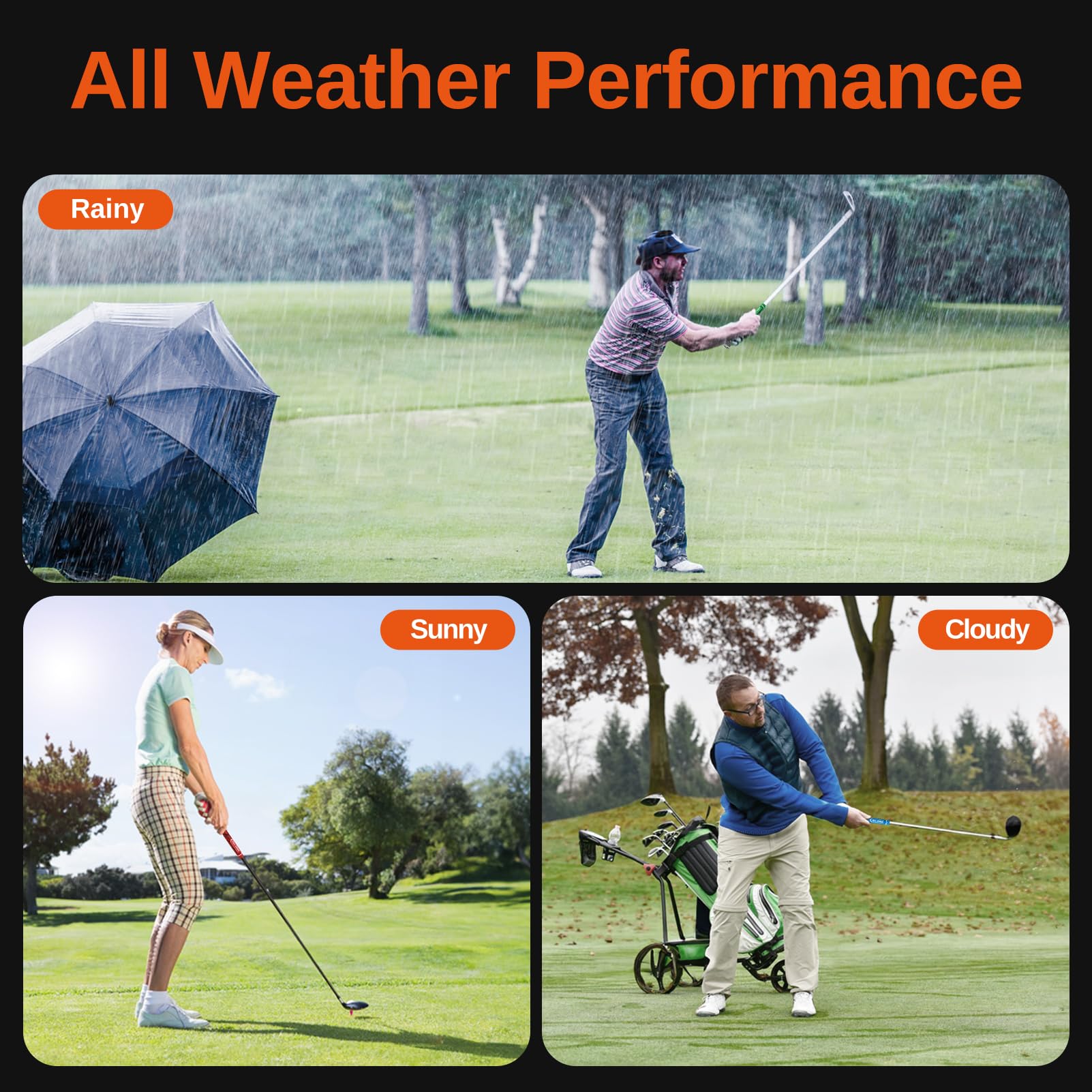Lot de 13 poignées de golf - Design à faible conicité, 3 tailles & 4 couleurs, multi-matériaux, Série CG01