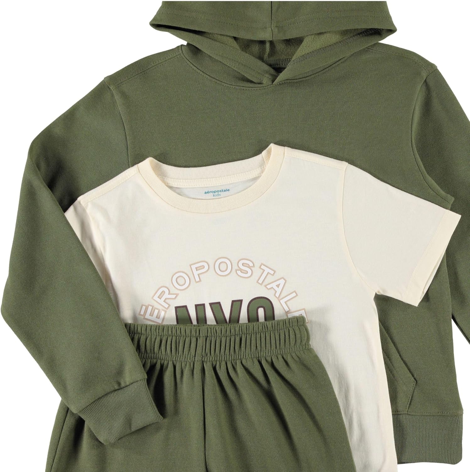 AEROPOSTALE Boys 3 Piece Outfit Set - Fleece Pullover Hoodie, Cargo Sweatpants, T-Shirt, Boys Activewear Set, Sizes 4-12 - Image 7