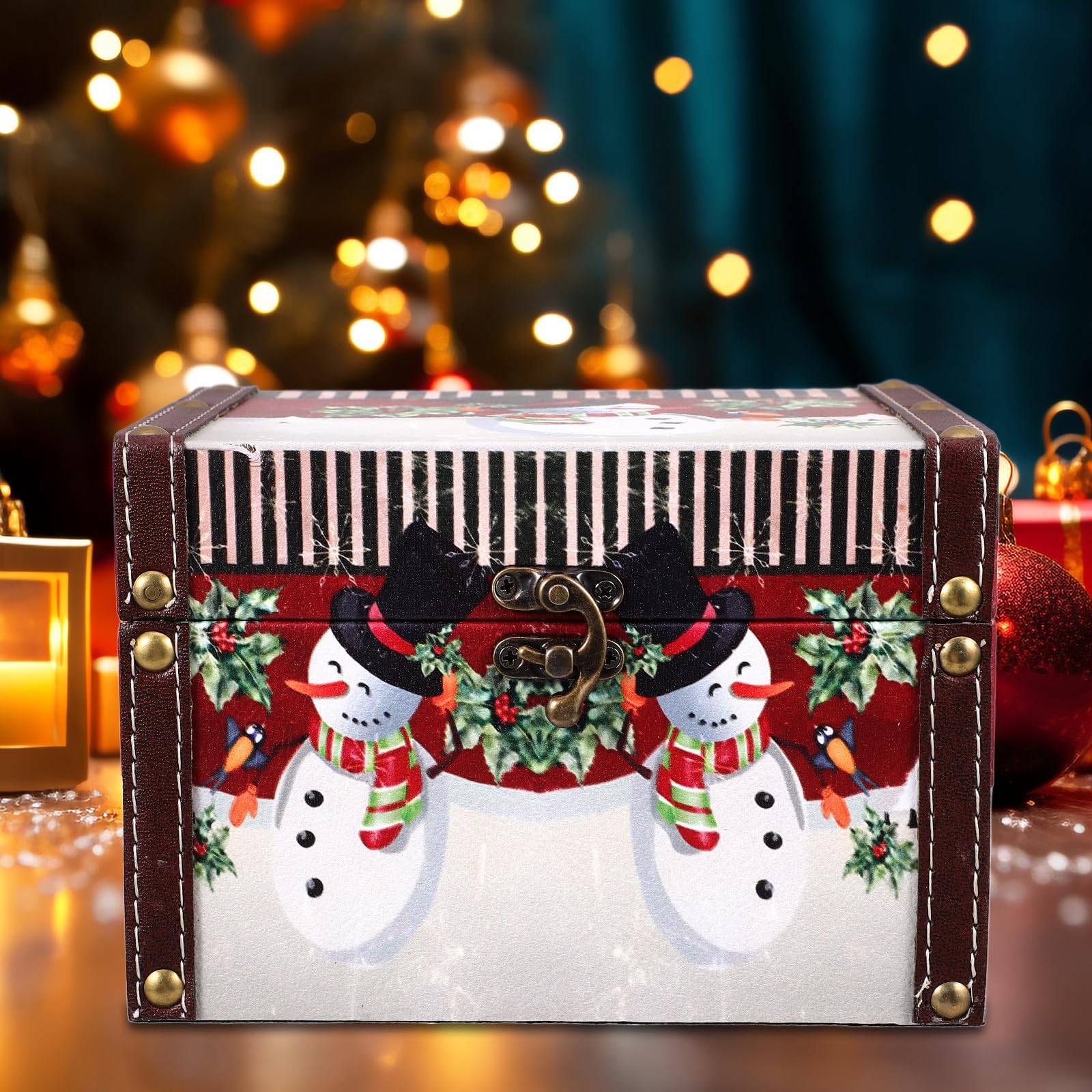 Toyvian 3 Stück Weihnachts Holzkiste im Vintage Stil für Schmuck und