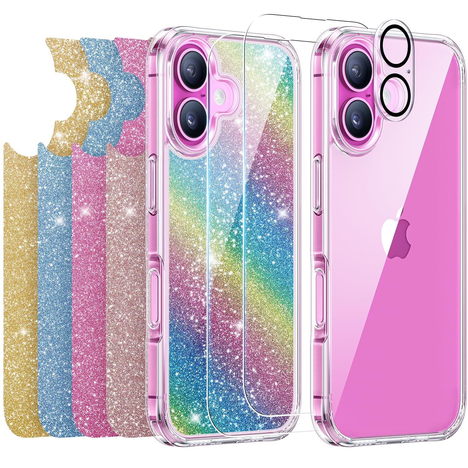 Coque transparente iPhone 16 pour éviter les rayures avec protections écran et objectif