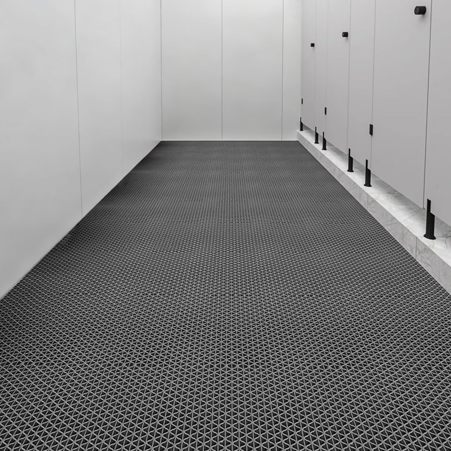 Antypoślizgowa mata drenażowa z PCW do użytku wewnątrz/na zewnątrz komercyjna szara mata podłogowa na basen i łazienkę 120 x 150 cm idealna do kuchni, garażu, toalety, wilgotnych obszarów.