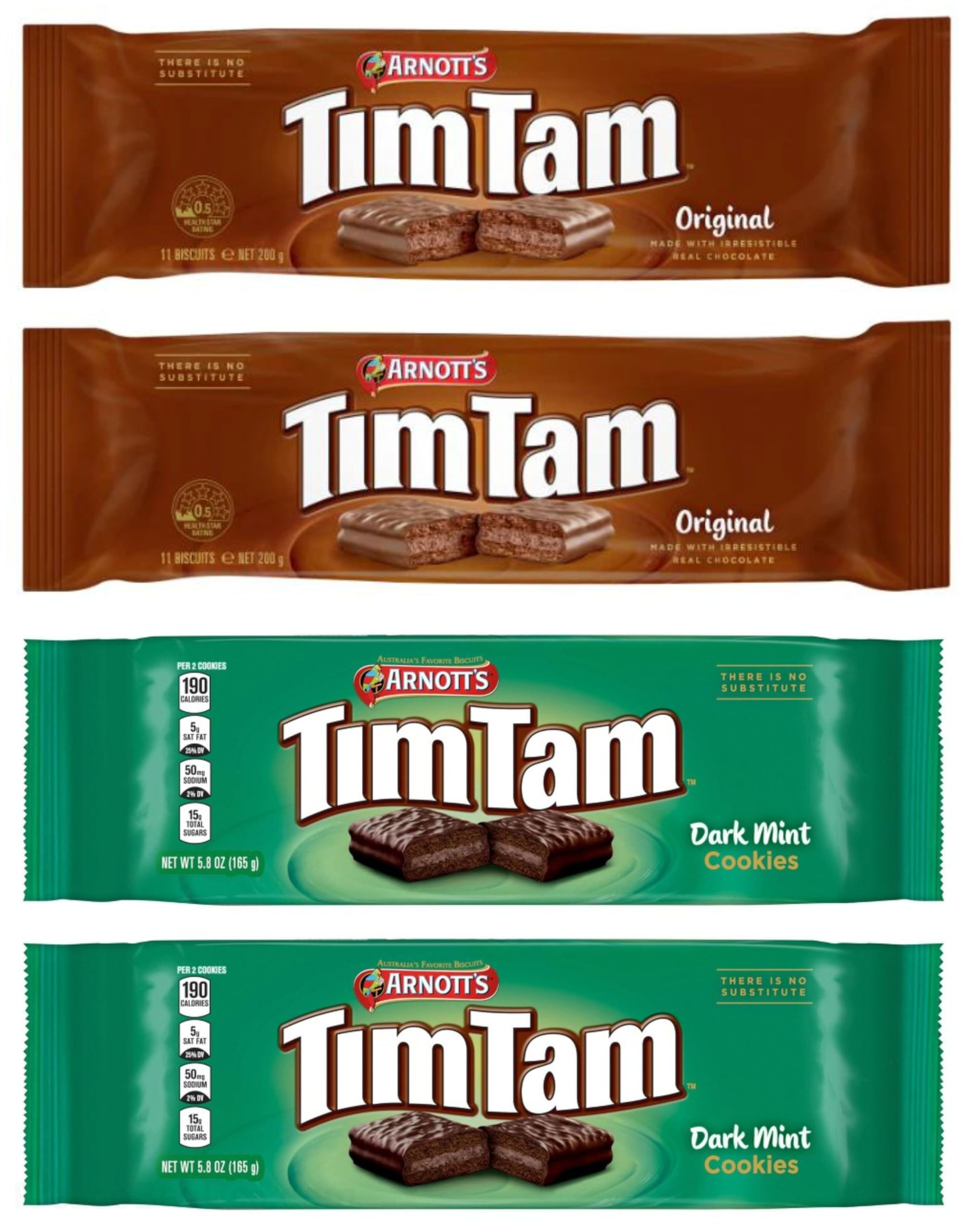 Amazon.com: Tim Tam Delicious - Original, Dark Mint (Pack of 4