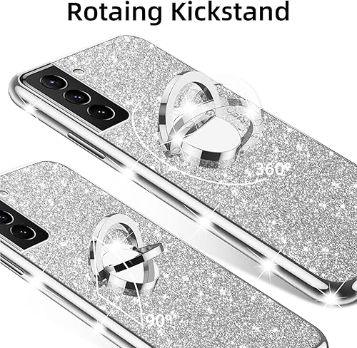 Miniatura 6 de Funda para Samsung Galaxy S22 de 6.1 pulgadas (no PlusUltra) Niñas Mujeres Linda Cubierta Brillante de Lujo de Silicona Delgada Con Anillo De