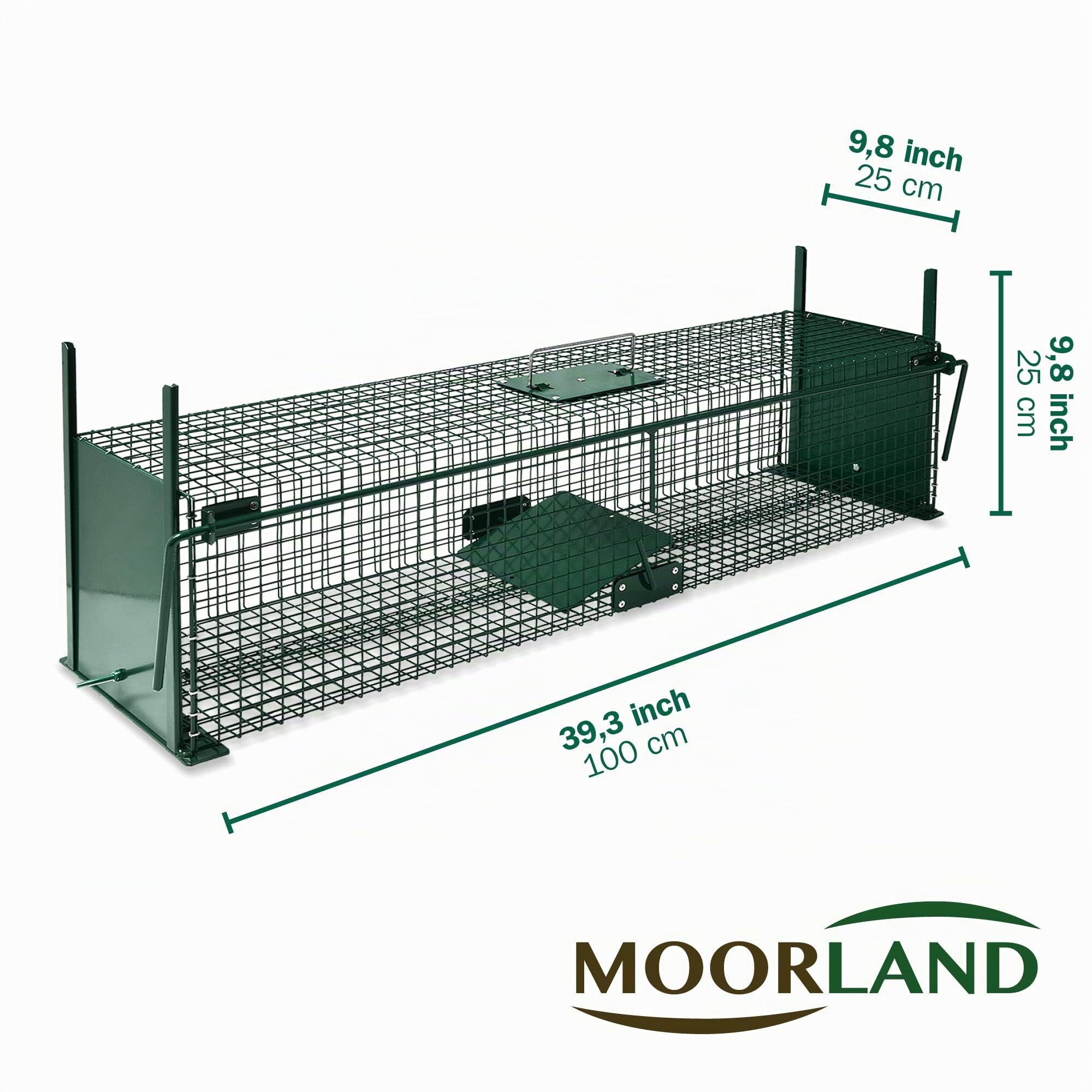 Moorland Trampa Viva XXL para martas con 2 entradas Reutilizable Caja Gatos | 100x25x25cm de animales para zorros estable y respetuosa ratas jaula captura Safe 5007