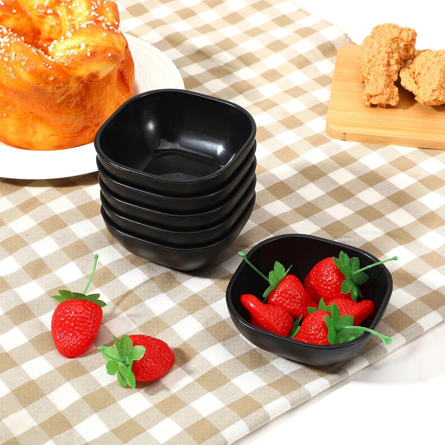 36 Pack Unbreakable Dipping Bowls, 4.5 OZ Soy Sauce Dishes, Black Wheat Straw Dessert Bowls, Small Prep & Condiment Cups for Snacks, Sushi, BBQ, Microwave & Dishwasher Safe