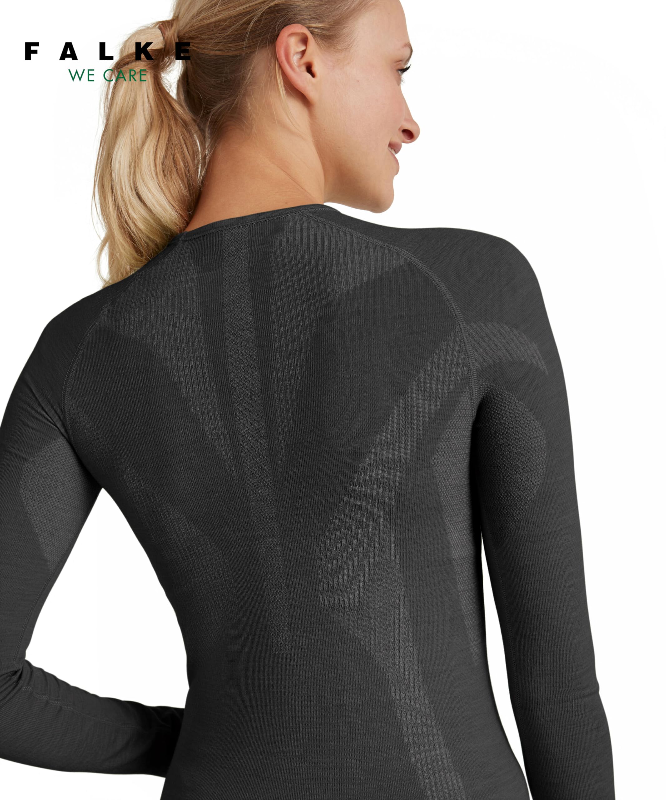 FALKE Mujer Camiseta de Manga Larga Wool-Tech Black (3000), S
