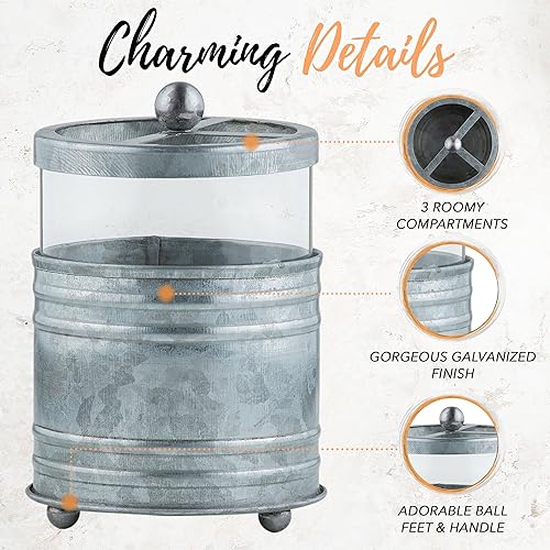 Miniatura 4 de Autumn Alley Soporte para cepillos de dientes de vidrio y galvanizado - Soporte rústico para cepillos de dientes para baño - Encantadores accesorios