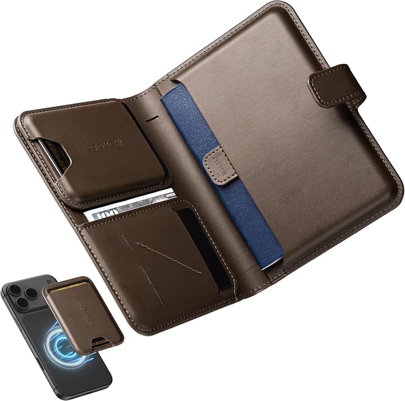 AirTag Passport Holder with Pull Strap, RFID Blocking Magnetic Case