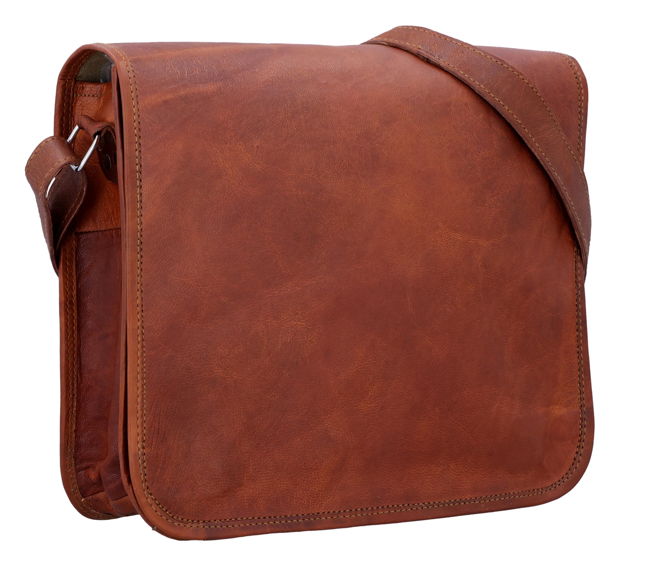 Gusti Umhängetasche Leder - Taylor 11'' Damen und Herren Handtasche Nature Collegetasche Businesstasche Messengerbag Aktentasche Vintage Braun