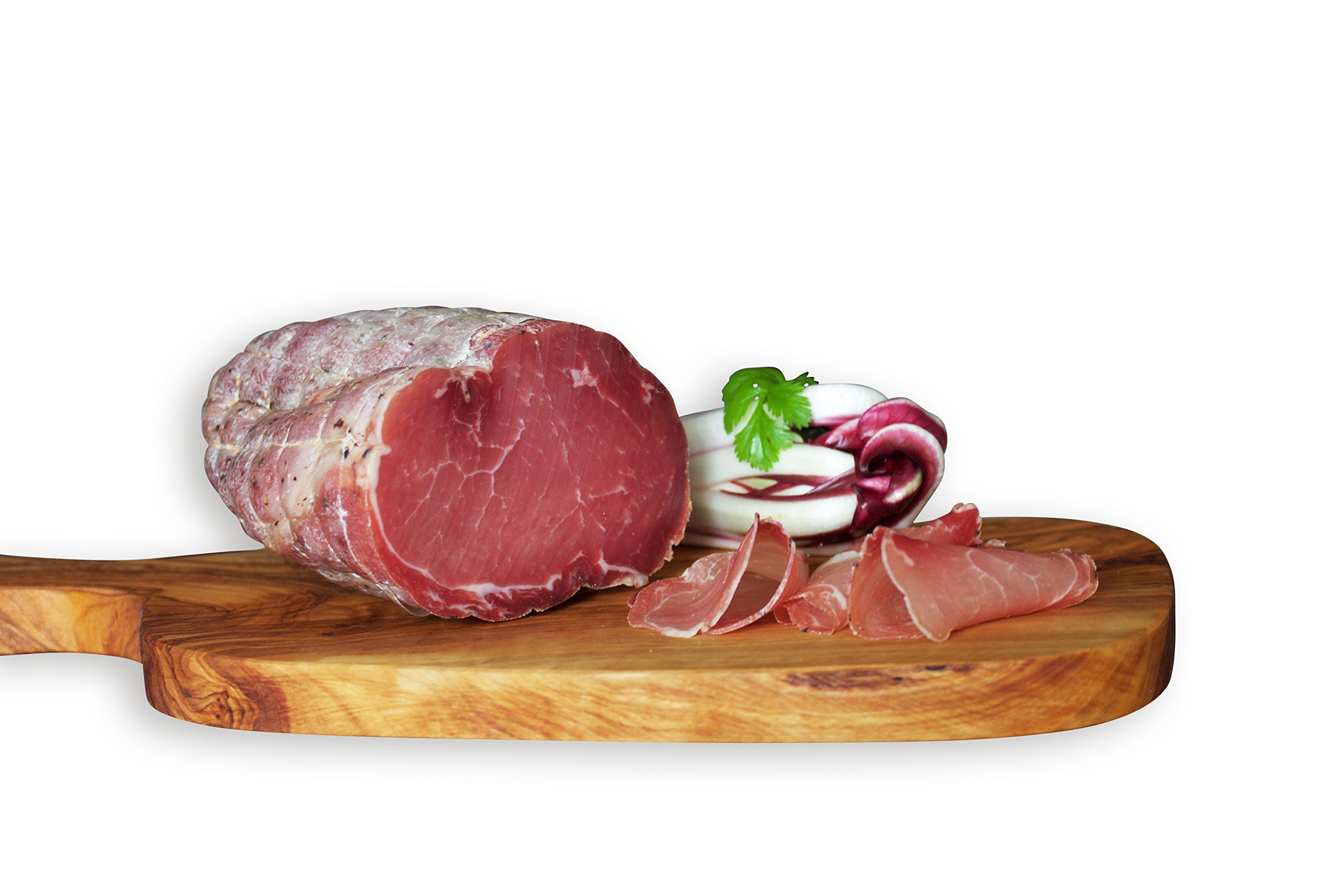 Italienischer Fiocco di Culatello di Sauris, Filetstück des Schinkens, leicht geräuchert aus dem Carnia Tal, Wolf Sauris Ca. 650gr