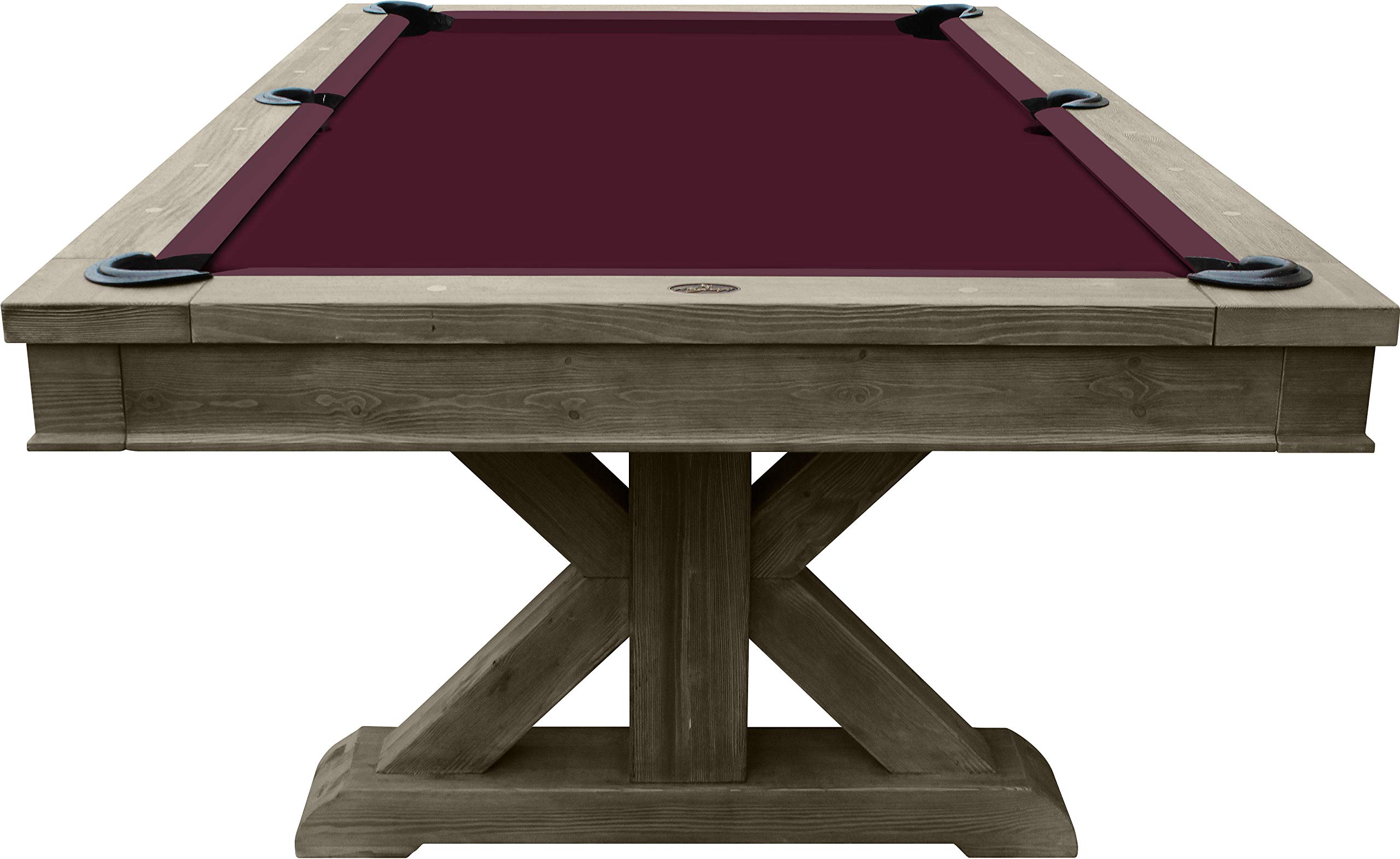 Playcraft Brazos River 8’ Slate Pool Table - Billiard Tables with Solid Hardwood & 3pc Slate System - Perfect for Game Room, Office or Dens - 25 Cloth Colors