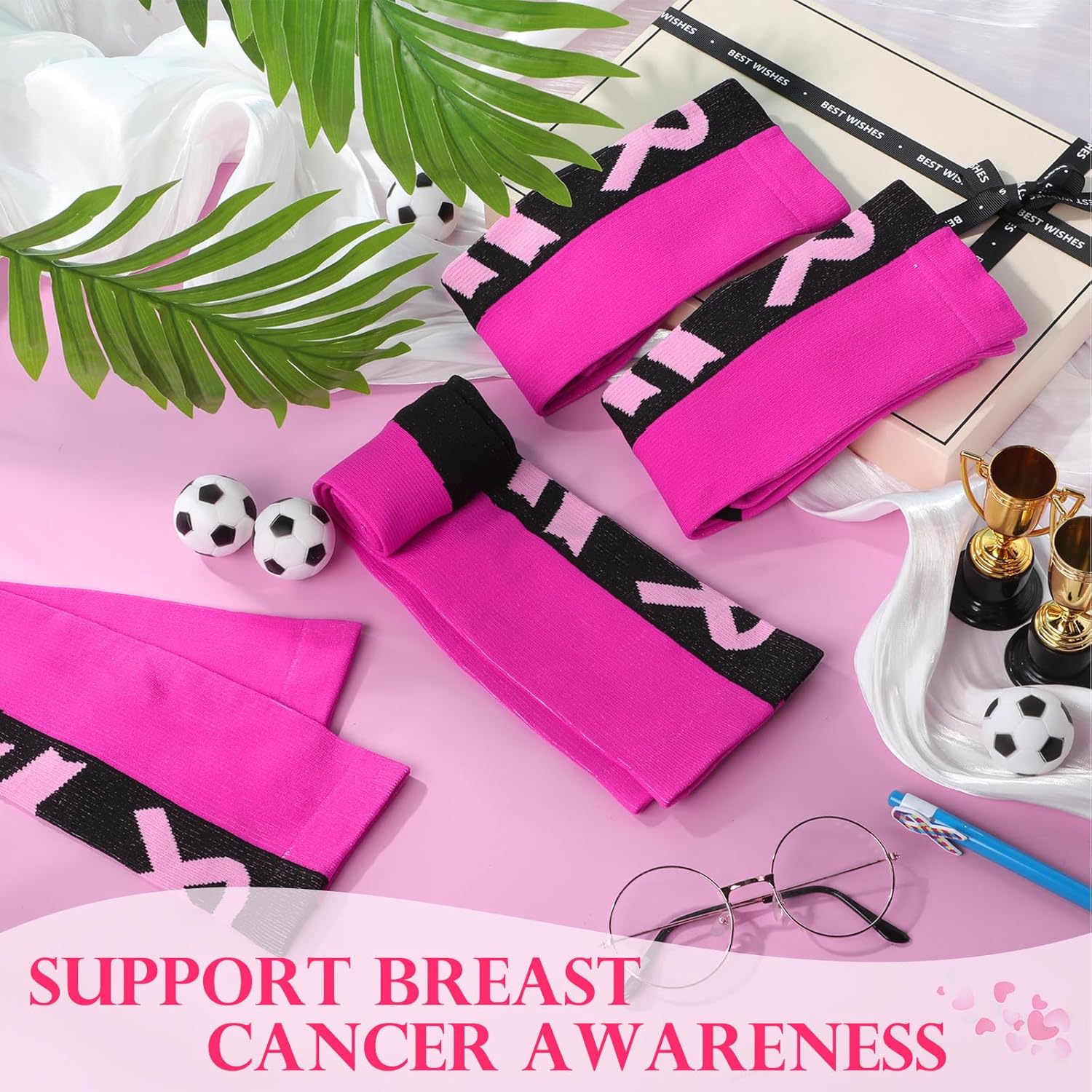 24 Pair Breast Cancer Awareness Sock Pink Ribbon Awareness Accessories Gift Bulk Homeless Donations