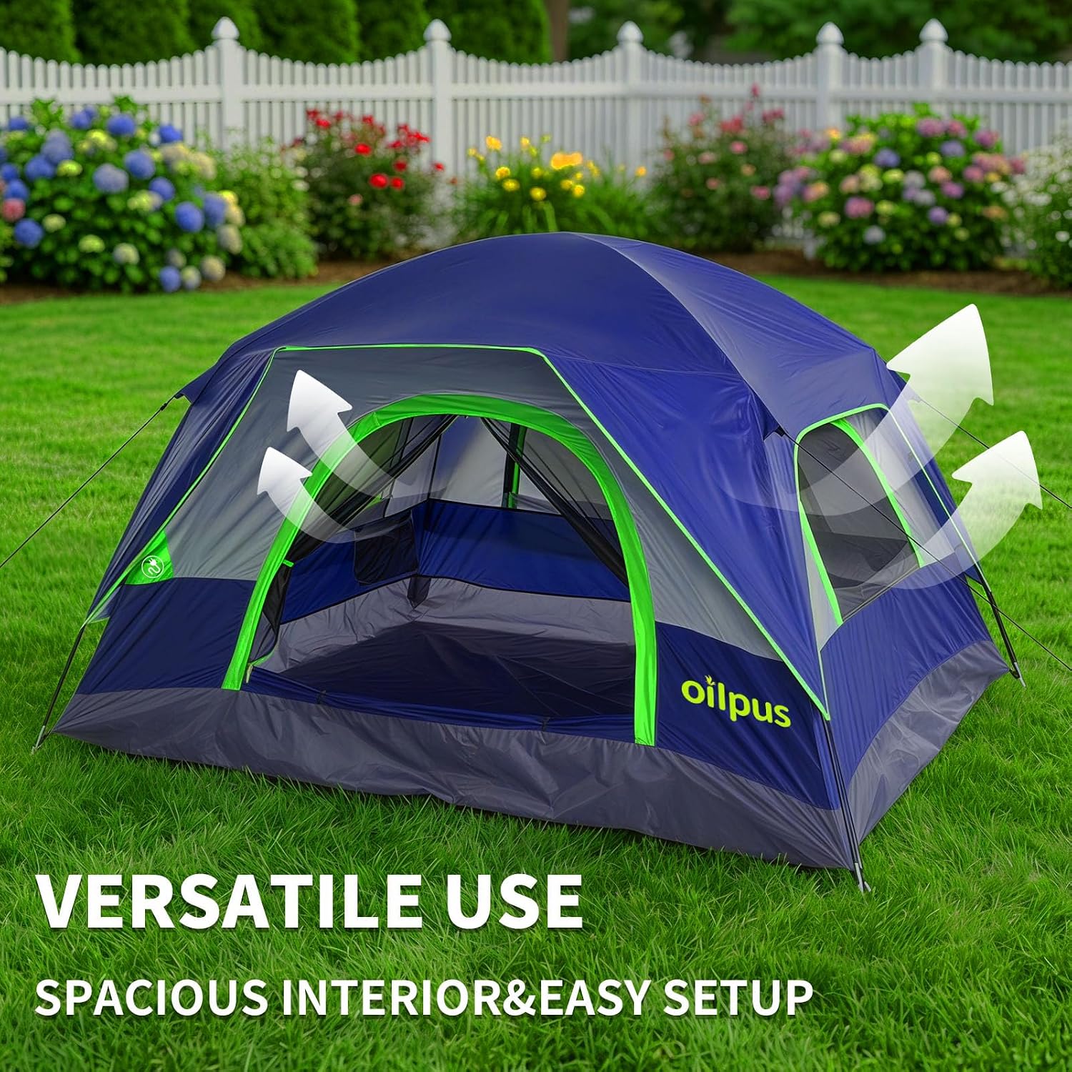 2-3 Person Camping Tent, Waterproof Windproof Double Layer Dome Tent with Rain Fly, Quick Setup Anti-Mosquito Backpacking Tent with Breathable Mesh Windows