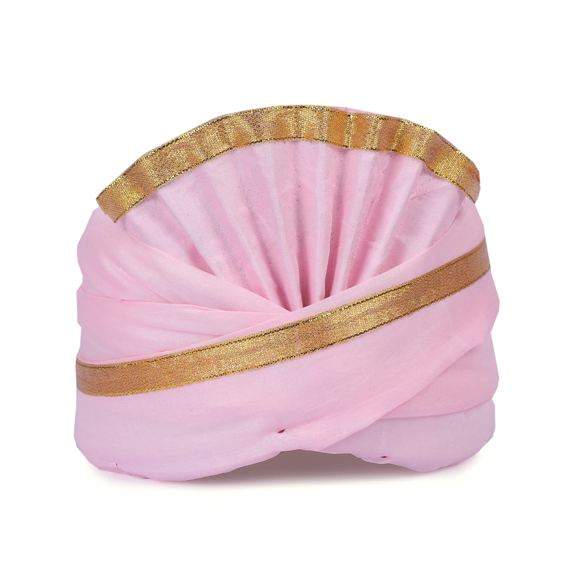 Men's Pink Plain/Solid Work Wedding Safa for Groom (SafaBARATI-PINK-SPL, Pink, Free Size)-image-7