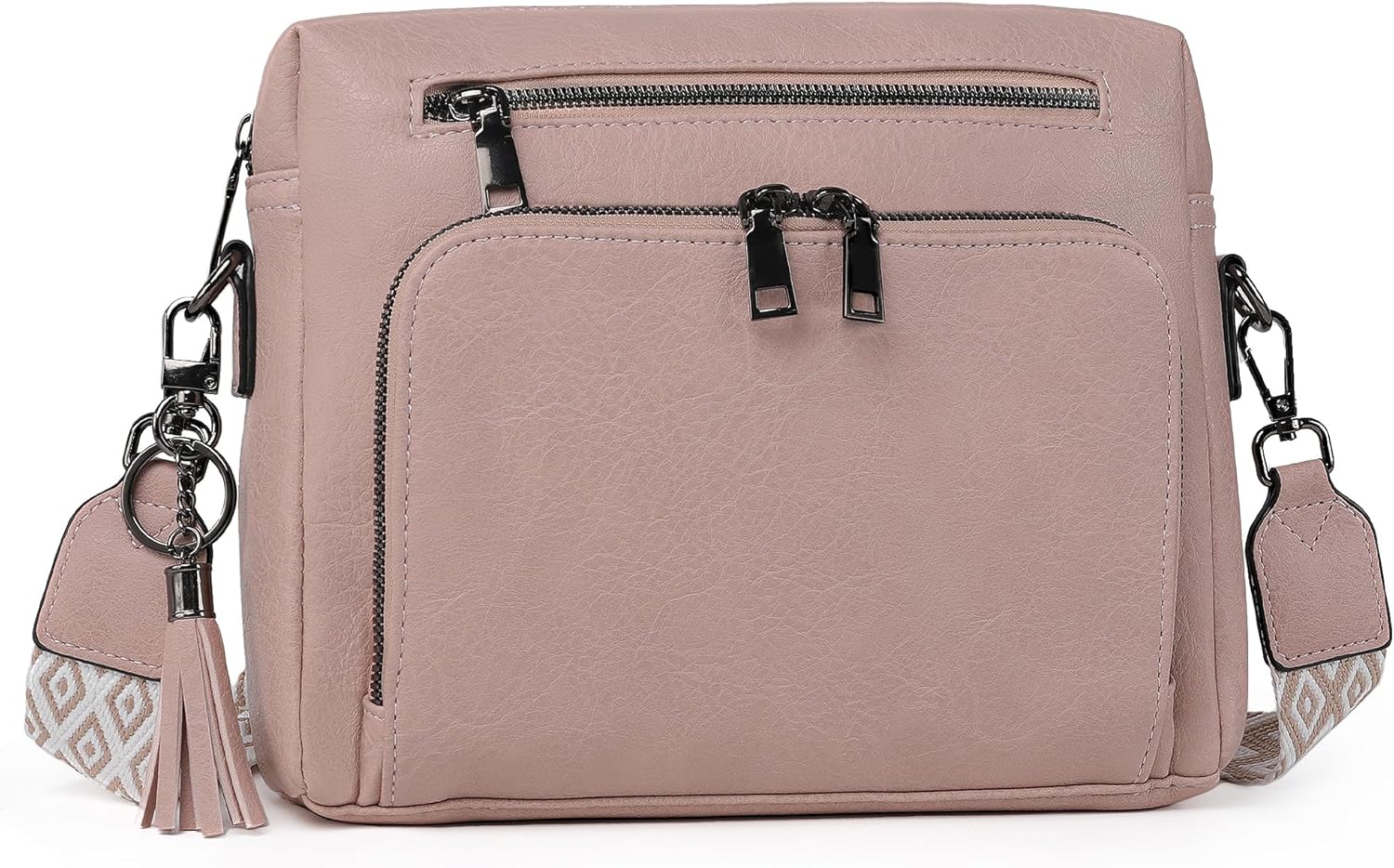 TANTOMI Crossbody Bags for Women MultiPockets Purses for Women Vegan Leather Shoulder Bag with Ajustable Strap for Shopping