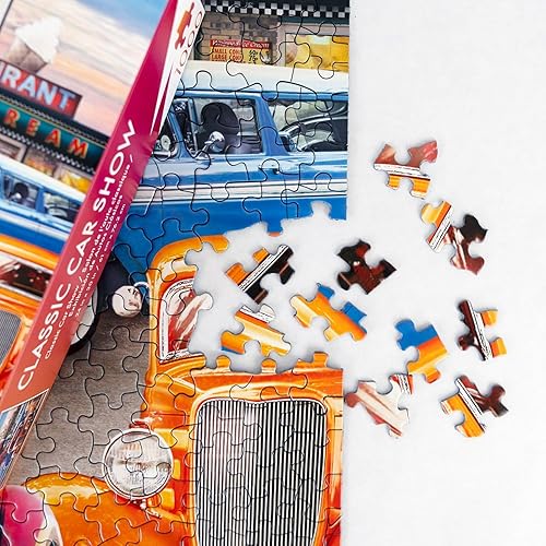 Miniatura 5 de Springbok 's Classic Car Show - Rompecabezas de 1000 piezas para adultos exhibe hot rods y autos clásicos en todo su colorido esplendor. Fabricado