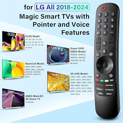 Miniatura 2 de Reemplazo para control remoto LG Magic con puntero y función de voz, AN-MR23GA para LG TV Magic Remote, compatible con LG Smart TV 2023, OLED B3,