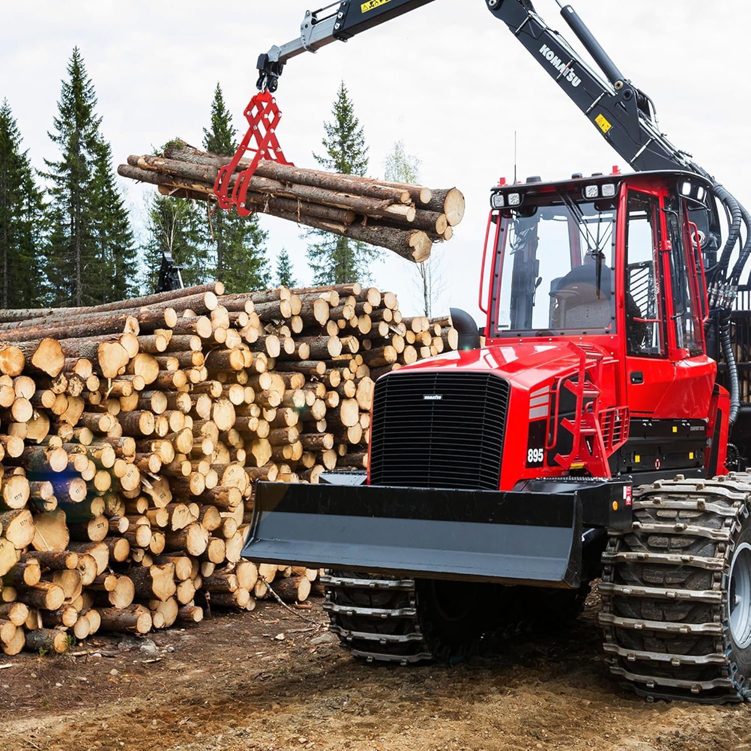 91,4 cm Holzgreifer, Holzhebezange, Hebezange aus schwerem Stahl, massiver Stahl, Drehgelenk, Stahlzange, Holzheber, Holzscheitzange, Holzscheitzange, Holzschachtgreifer (4 Klauen)