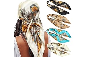 Satin Large Square Head Scarves - 4PCS Silk Hair Sleeping Wraps