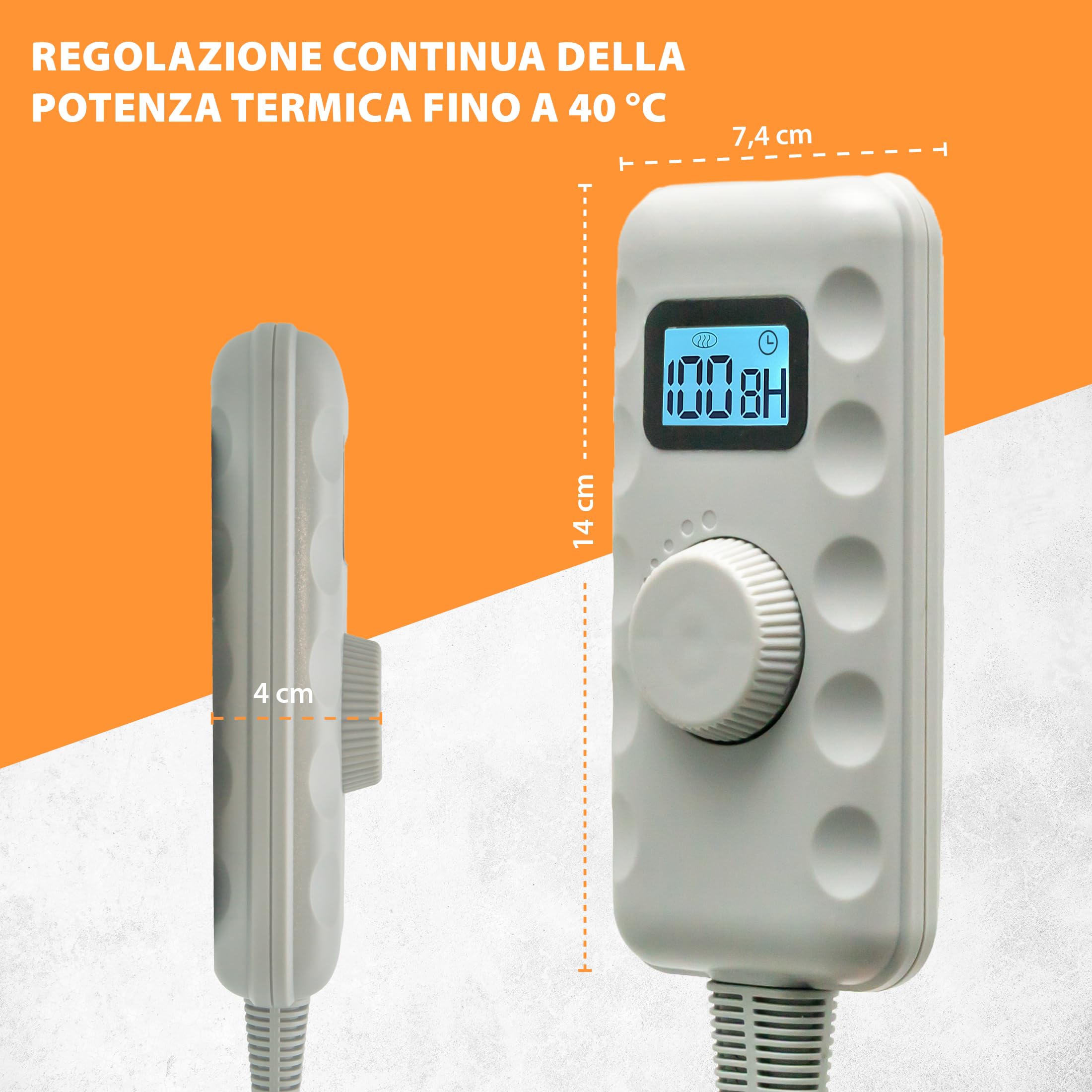 Mi-Heat Warm-Feet Tappeto Riscaldante per Piedi (55x110cm) – Tappetino Scaldapiedi Infrarossi con Timer e Dimmer, ca. 40°C – Base Antiscivolo Ufficio, Grigio
