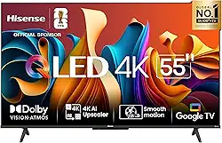 Hisense Smart TV UHD 4K QLED 55' Polegadas 55Q6N Google TV com HDR10+, Dolby Atmos, Sports Mode, Game Mode Plus e Compatível com Alexa
