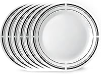 Corelle Vitrelle 10.25" Brasserie Dinner Plates Set of 6 - Chip-Resistant Triple Layer Glass, Lightweight & Stackable