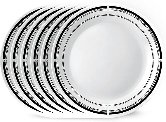 Corelle 18-Piece Dinnerware Set + 6 Corelle Dinner Plates | Vitrelle Glass Plates and Bowls, Lightweight and Durable