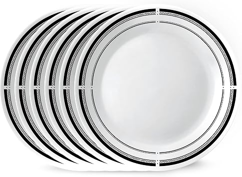 Corelle 18-Piece Dinnerware Set + 6 Corelle Dinner Plates | Vitrelle Glass Plates and Bowls, Lightweight and Durable