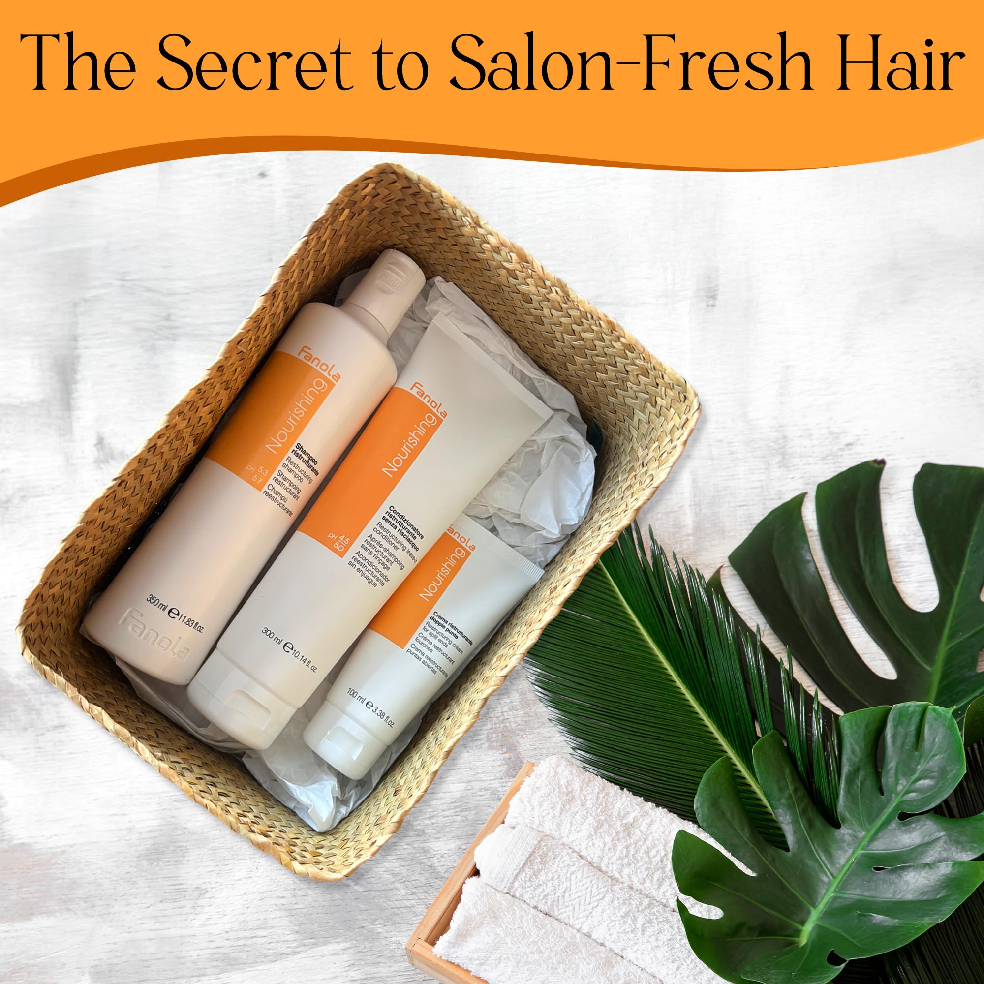 Damaged Hair Treatment Gift Set Bundle With Fanola Shampoo and Conditioner - Split End & Repair Treatment for Dry, Damaged Hair - Nourishing Restructuring Formula - Leave In Conditioner - Image 2