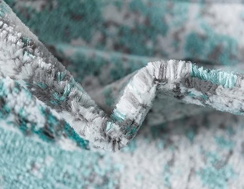 Miniatura 7 de Rugs.com Alfombra de la colección Monte Carlo, alfombra mediana turquesa de 5 x 8 pies, perfecta para salas de estar, comedores grandes, planos