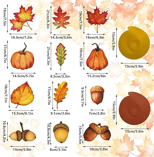 Miniatura 2 de Whaline 32 piezas de remolino colgante de otoño, calabaza, hoja de arce, piña, remolino, decoración para colgar en el techo, remolinos de fiesta de