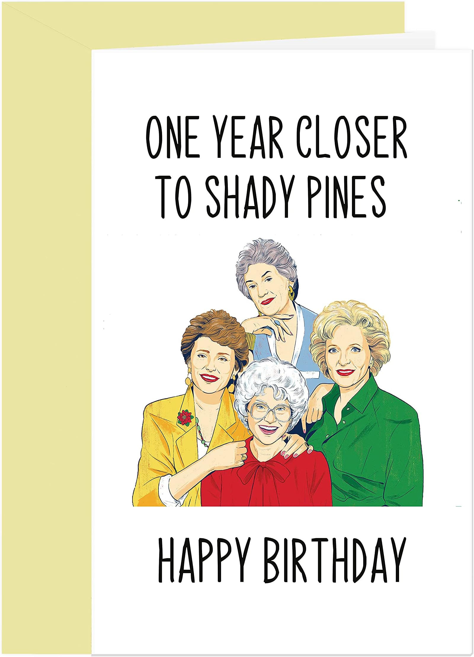 BKOQF Golden And Girls Birthday Card, Best Friend Bday Card, Funny 40th 50th 60th Birthday Gift for Mom Grandma, Getting Older Gift for Her