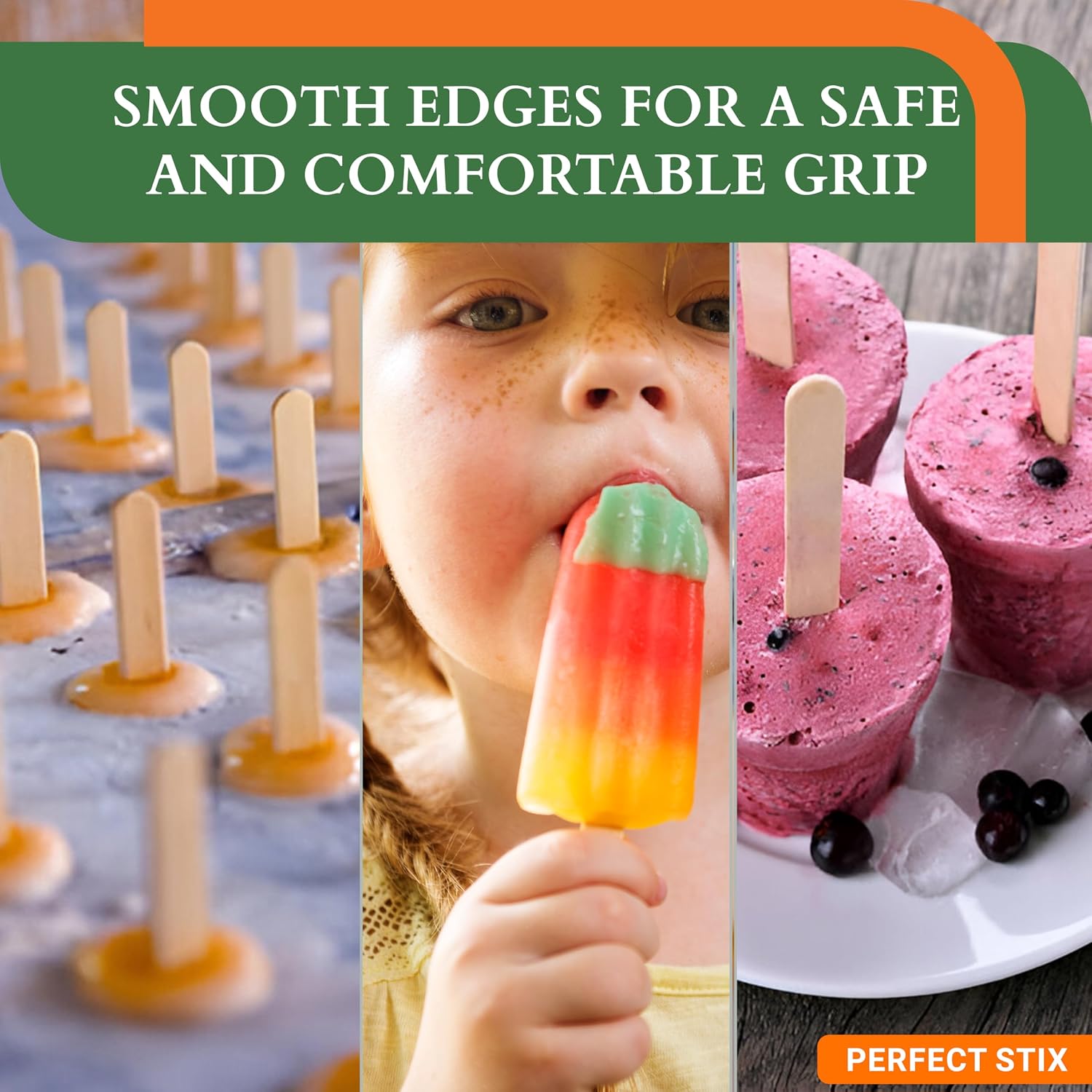 Perfect Stix 2.5" Wooden Applicator/Ice Cream/Craft Sticks/Discontinued Logo on Each Stick- Pack of 1,000ct
