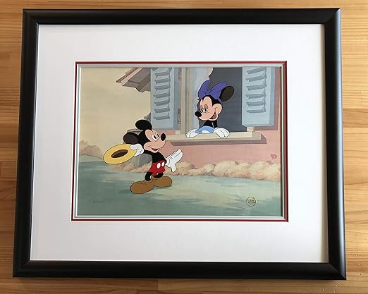 Amazon 限定版セル画 ミッキーマウス ミニーマウス ディズニー アニメ 映画 ミッキーのつむじ風 グッズ イラスト フレーム付 アートフレーム ポスター オンライン通販
