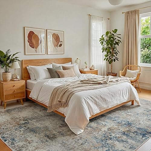 Vista 116 de Alfombra de área para sala de estar: 5 x 7 de interior, suave, esponjosa, alfombra abstracta para dormitorio, cocina, comedor, suelo, alfombra