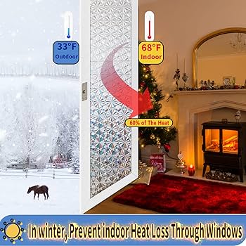 Functional Window Film - 3D Diamond Stained Glass Window