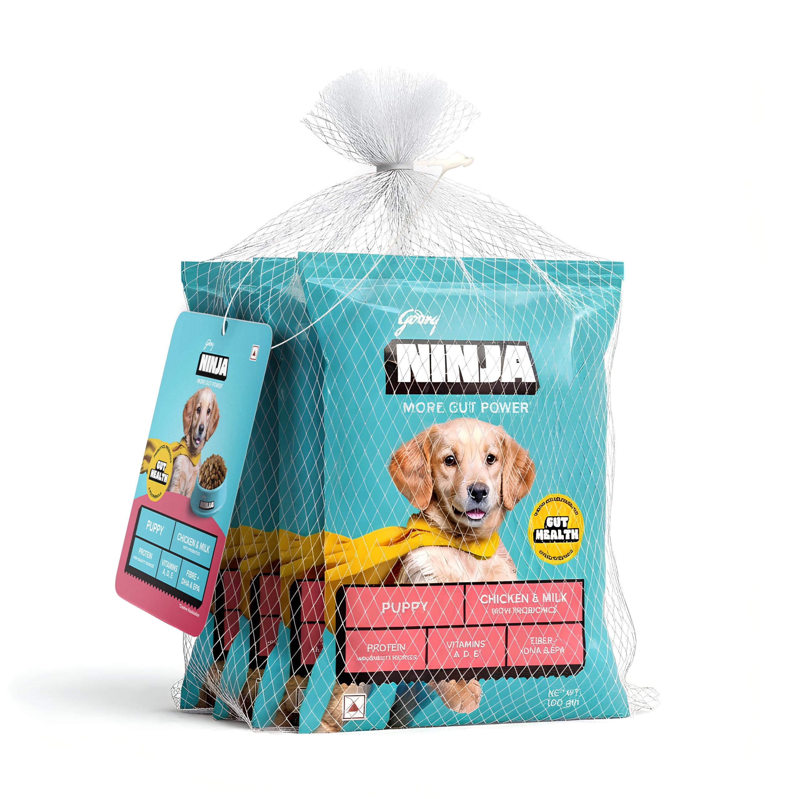 Puppy Dry Dog Food, 400g (4 x 100g Packs), Chicken & Milk Formula with Pre & Probiotics, Polyphenols & 37 Essential Nutrients for Growth, Immunity & Gut Health, Complete Nutrition-image-39