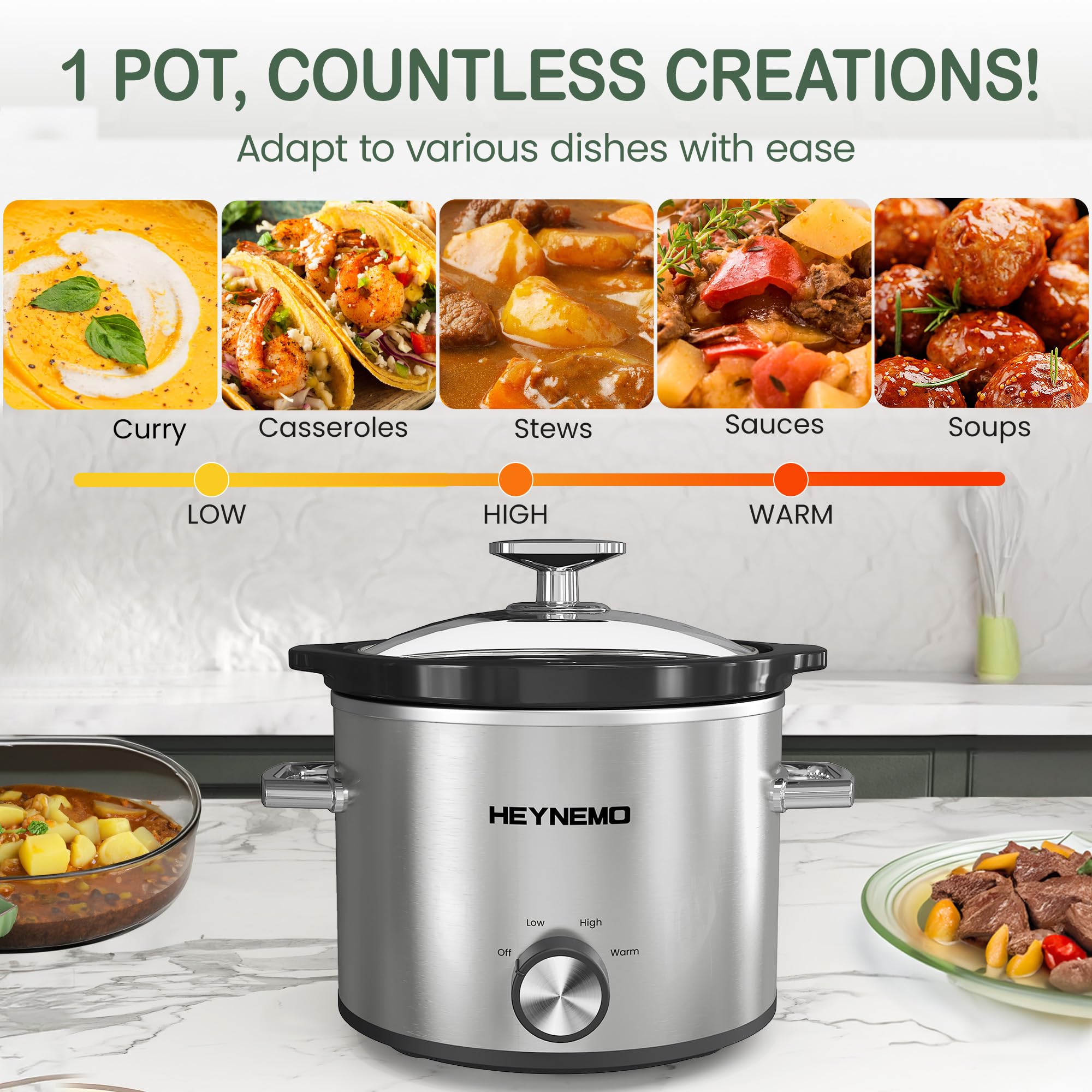 Reduction Pot Snapklik.com : 2 QT Small Slow Cooker, 3 Adjustable Temp, Upgraded ...