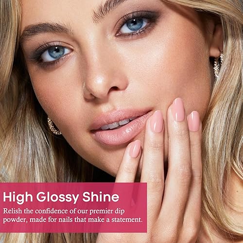 Miniatura 3 de AZUREBEAUTY Kit de iniciación de 18 piezas de polvo de inmersión para uñas, 8 tonos de piel nude, champán, brillantina, rosa neutro, con polvo de