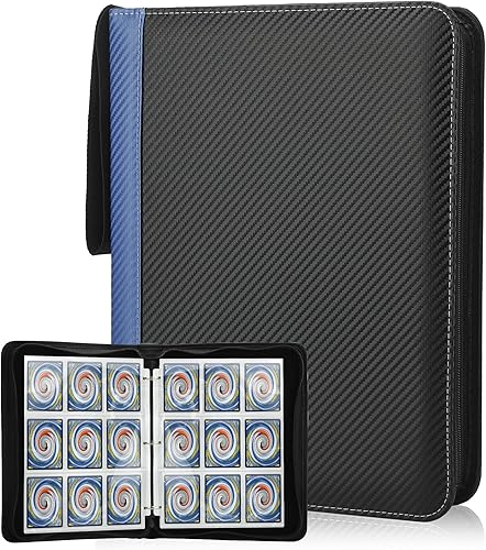 9 Pockets Trading Card Binder with Sleeves Card Organizer, 900 Double Sided Pocket PU Card Collection Binder, Baseball Binder,for Sports Card, MTG,