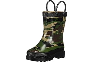 Premium Rain Boots with Pull on Handles for Kids