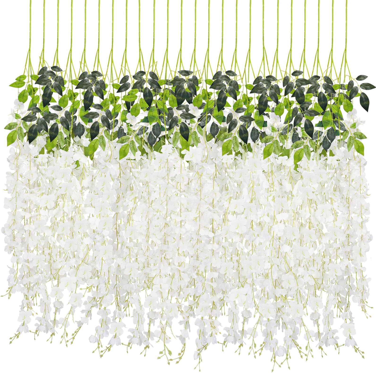Artificial Wisteria Hanging Flowers, 48pack Fake Hanging