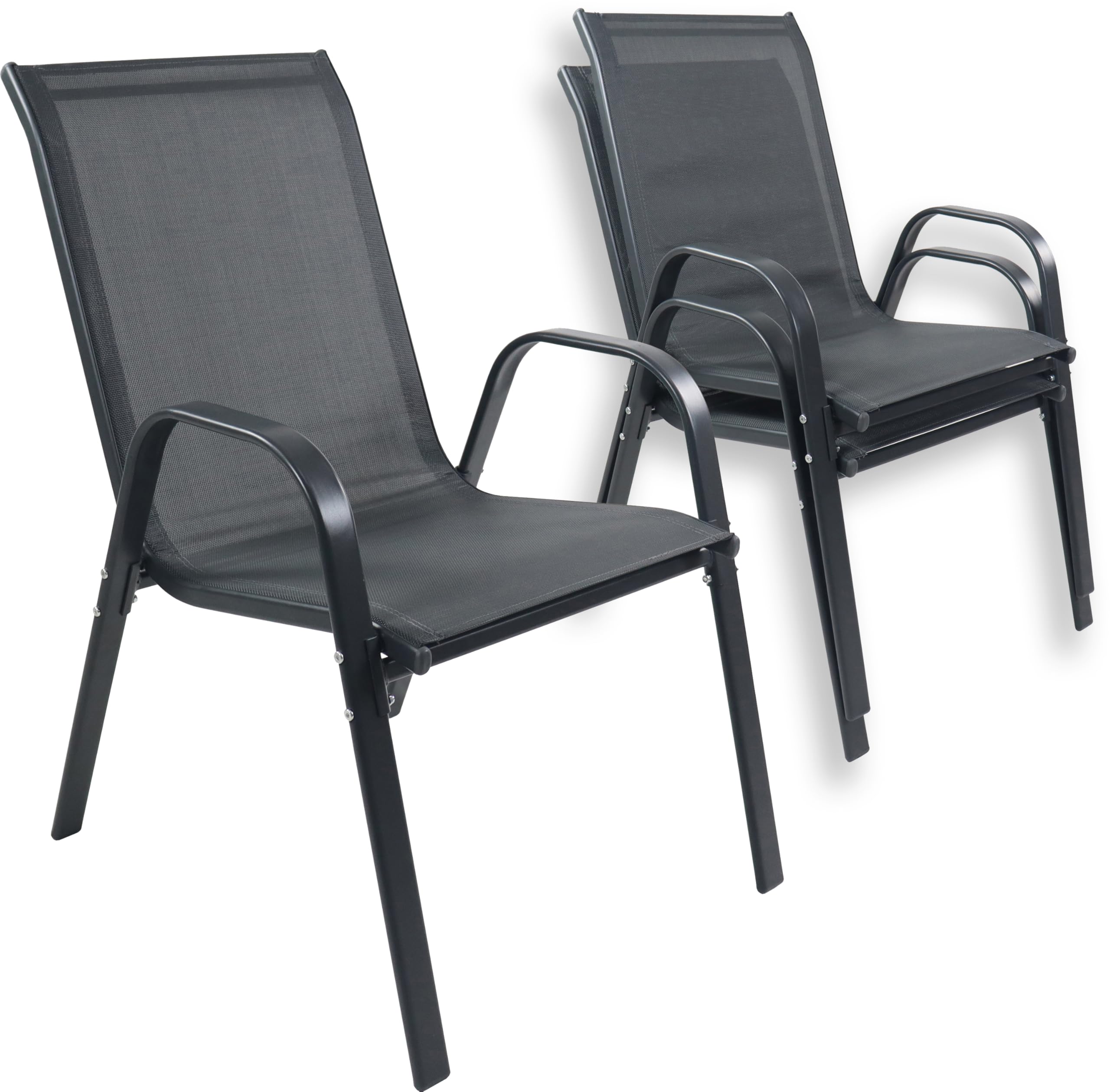 VCM 3-TLG Gartenmöbel Set | Sitzgruppe Essgruppe | 1xTisch, 2X Stühle | Tisch Maße ca. H. 70 x ⌀ 70 cm | Garten Set - Sonlas Anthrazit