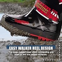 Vista 5 de NORTY - Botas de lluvia, de goma, impermeables, para niños botas de lluvia unicolor y estampadas, para niños