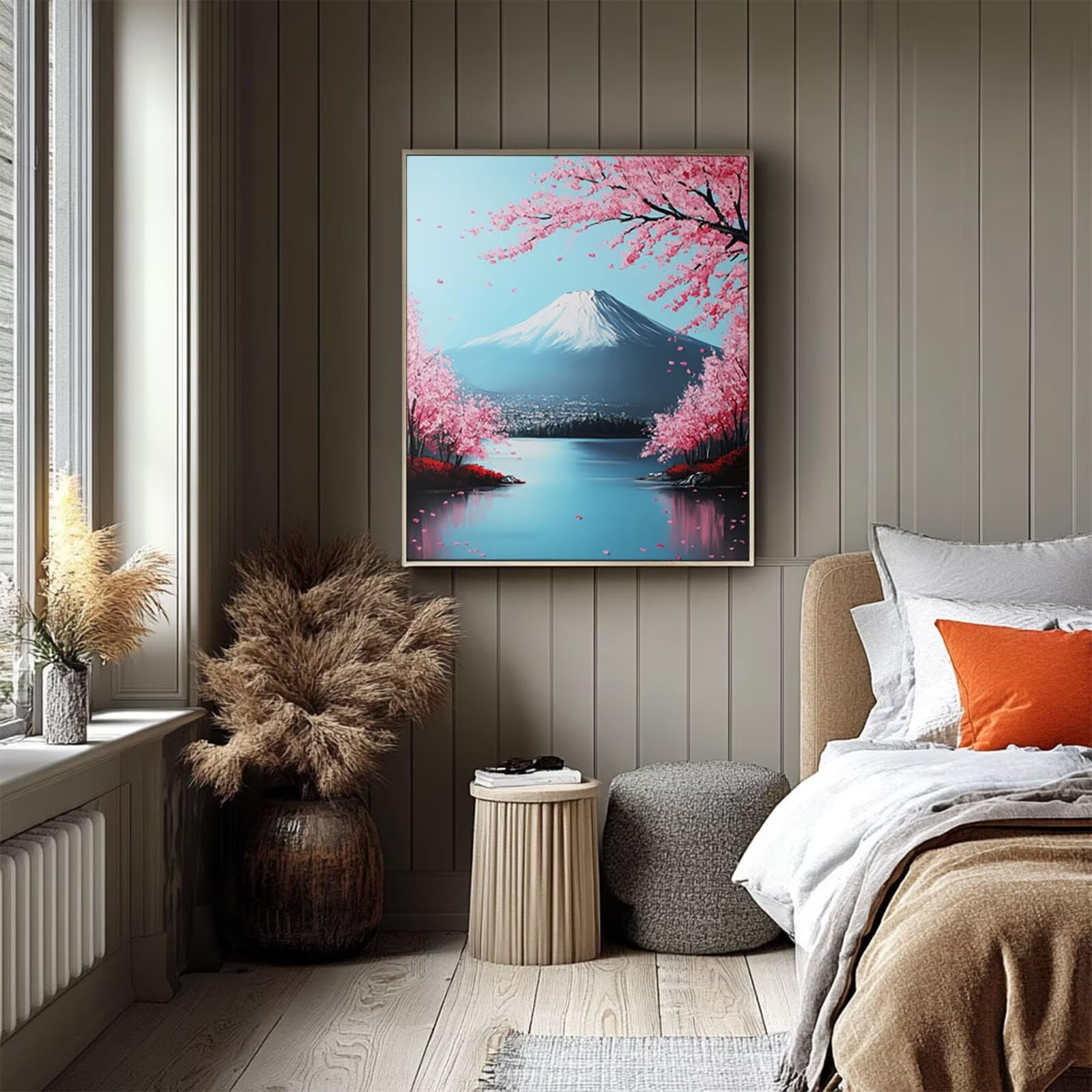 Góra Fuji Zestaw do malowania według numerów dla dorosłych 70 x 95 cm, ręczne malowanie na płótnie dla dzieci, malowanie według numerów z farbą akrylową i pędzlami do prezentu dla kobiet LSJ-1031