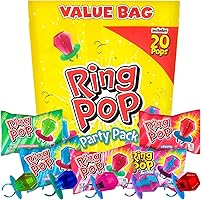 Ring Pop Halloween Bulk Variety Candy - 20 Ct Individually Wrapped Lollipops w/ Assorted Flavors - Fun Candy For Party...