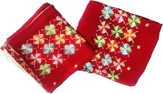 Authentic Traditional Punjabi Phulkari with beautiful Hand Embroidery unstitched Ladies Suit dress material by Local Khazana Price In India
