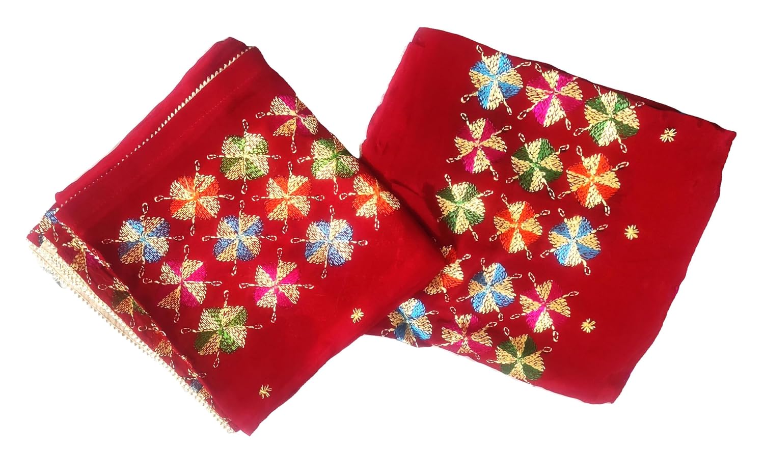 Authentic Traditional Punjabi Phulkari with beautiful Hand Embroidery unstitched Ladies Suit dress material by Local Khazana - Review, Price and Buying Guide